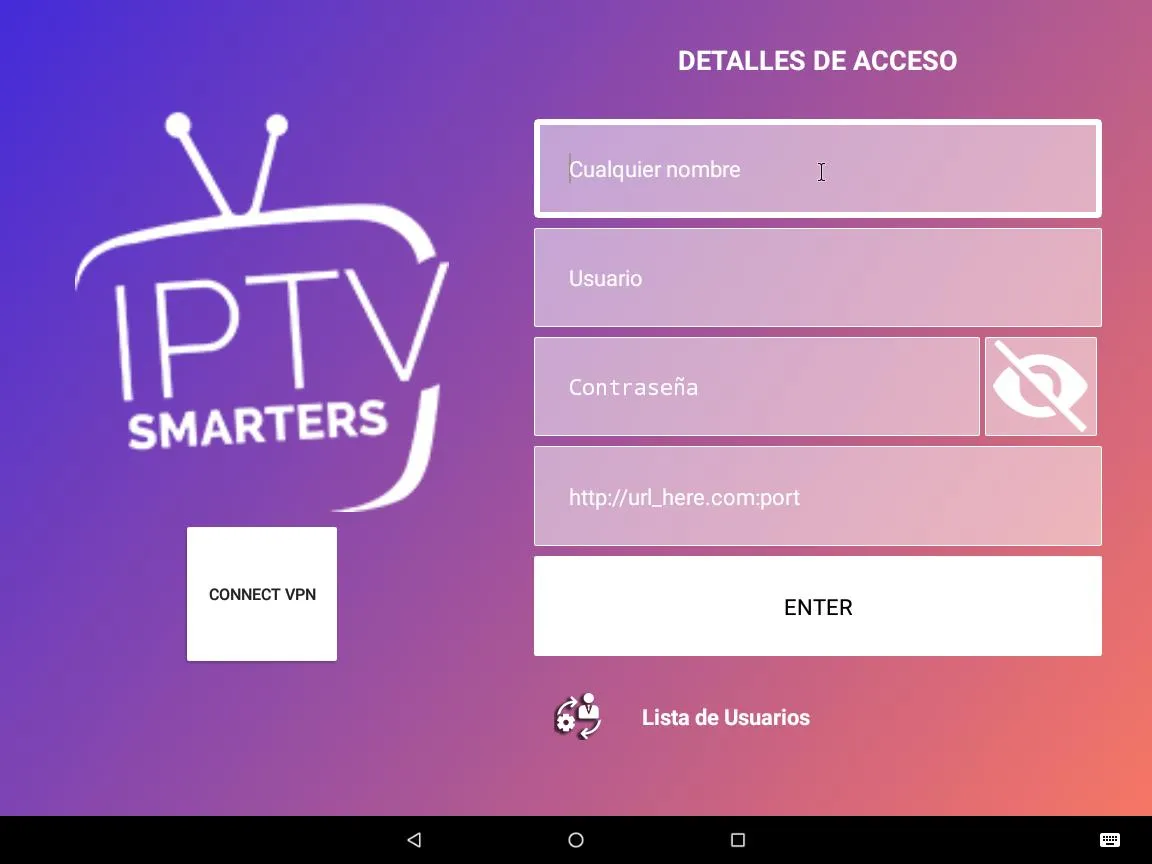 Select Login with Xtream Codes API.